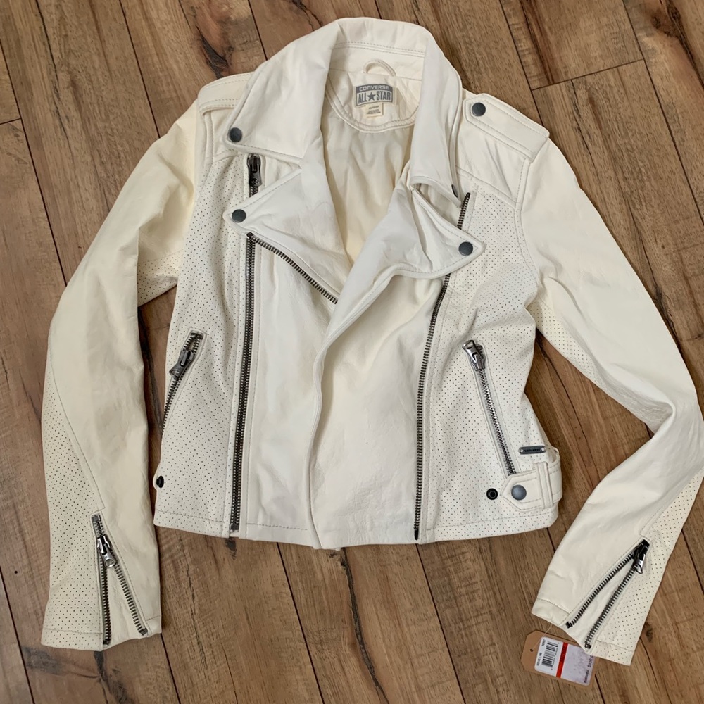 White leather Converse jacket